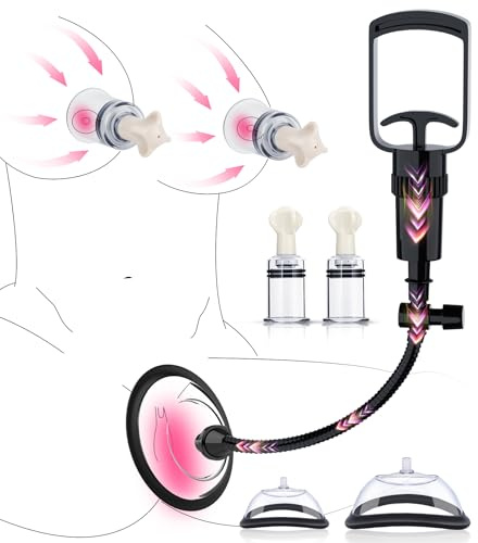 Bomba Vulvar con 2 Ventosas Clitorianas y para Pezones, Succionador de Clítoris Femenino, Estimulador y Sugador para Mujer – Juguete BDSM con 3 Ventosas de Succión Potentes