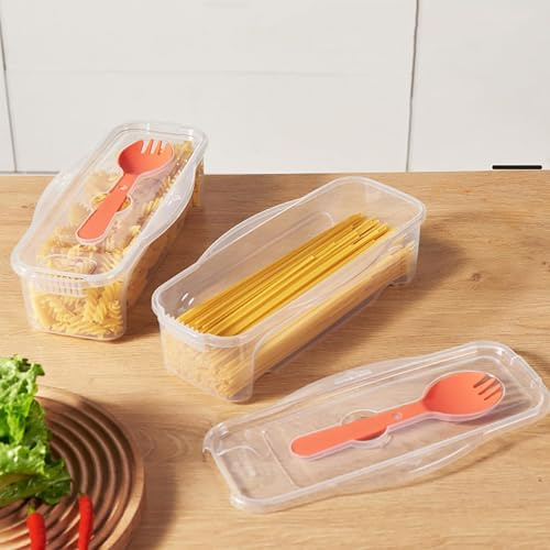 Generico Cooker di pasta a microonde | Cooker di pasta con filtro | Box di cottura noodle con coperchio e | Pentole spaghetti trasparenti resistenti al calore | Accessori per 28.5 * 13.3 * 8cm