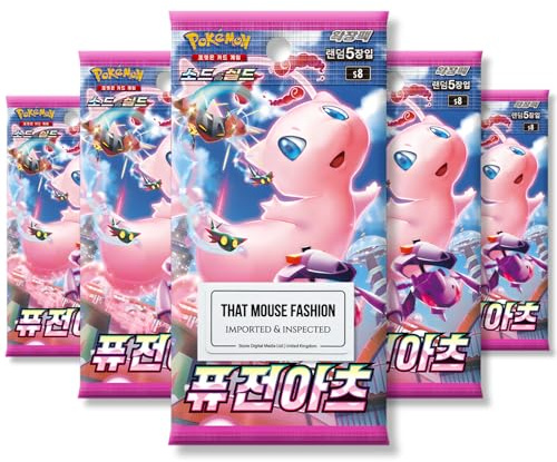 Fusion Strike Fusion Arts Koreanische Booster-Packs, TCYM-authentifiziert, koreanische Pokemon-Karten, Pokemon Fusion Strike Booster-Packs, Pokémon Schwert und Schild, 5 Stück