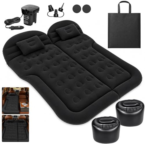 GREENSAPPIRE Car Air Mattress Bed, Portable Inflatable Car Mattress (Black)