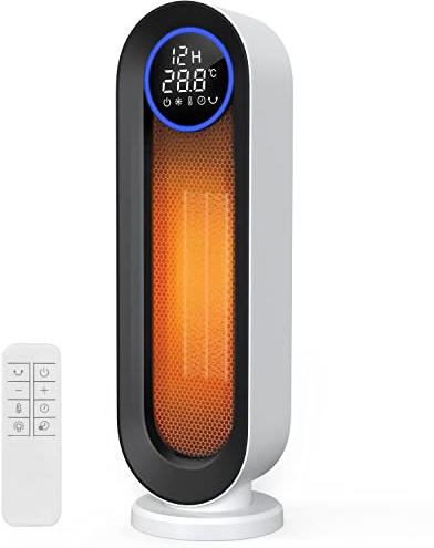 COOCHEER Calefactor de cerámica de 2000 W, 3 modos de funcionamiento, Eco Calefacción eléctrica de bajo consumo, Radiador eléctrico, oscilación de 100 ° para el hogar y la oficina