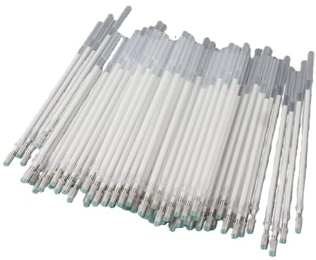 Dioche Penna per Tessuti Cancellabile Penne Termiche Bianche Calore Vapore Pelle Mark Erase 100Pcs Bianco Alta Temperatura Scomparsa Cancellazione a Secco e Pennarelli Liquidi per