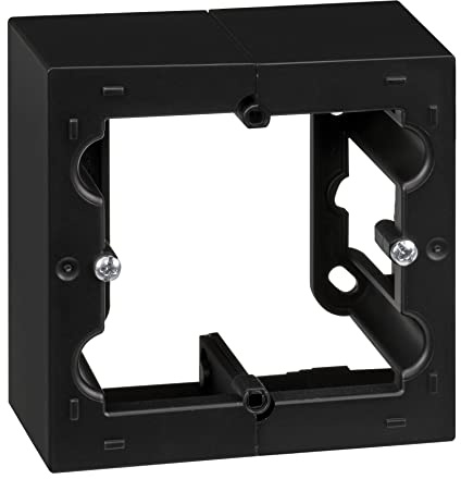 SIMON - Caja de Superficie, Base de Enchufe Empotrable, Serie Simon 10, Apta para Interiores (IP20), Fácil de Instalar, Un Elemento, Color Negro