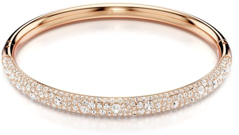 Swarovski Brazalete Meteora, Pavé nieve, Blanco, Baño tono oro rosa
