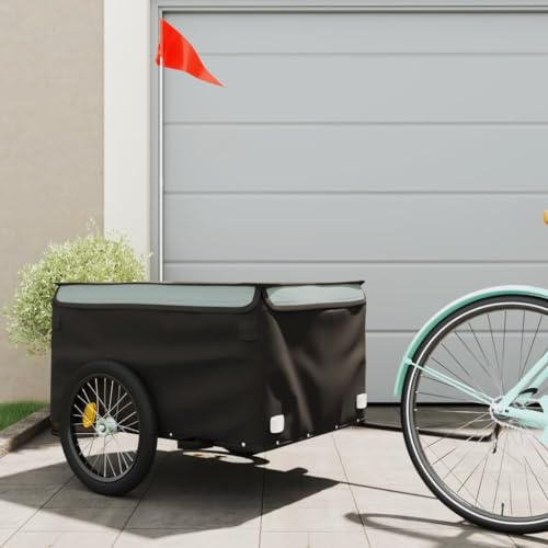 ShGaxin Cykel Last Trailer Järn Svart och Grå 45 kg, Cykel Trailer Hund Lastcykel Trailer - SPU:94091