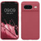 kwmobile Carcasa Compatible con Google Pixel 8 Funda - Case TPU y Silicona antigolpes - Apto Carga inalámbrica - Rosa Oscuro