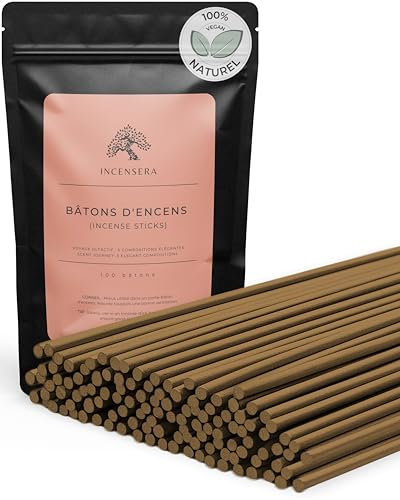 Incensera Incenso Set Incensi Naturali Non Tossici 5×20 – 100 Bastoncini: Lavanda, Salvia, Sandalo, Rosa, Incenso – Per Meditazione, Yoga, Relax & Rituali – Kit Regalo Spirituale