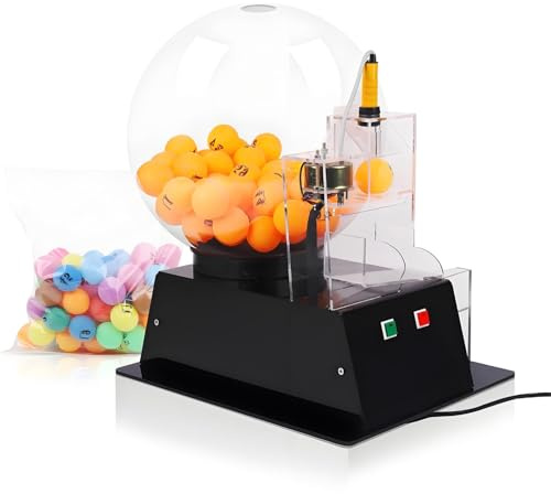 Deluxe Bingo Set, Lotteri Bingobollsmaskin, Automatisk Kulnummerväljare med Ringkulor, Färgglada Marker, Bingospelset för Vuxna Stor Grupp Familj Black