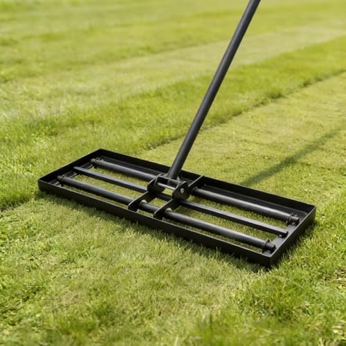 TOOLMAYS Rastrello livellatore per prato, 76 x 25 cm, testa di rotolamento, in acciaio A3