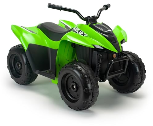 Kawasaki KFX90 Quad électrique pour enfant de 3 à 5 ans avec pédale d'accélérateur, lumières LED, frein électrique, vitesse 5 km/h INJUSA