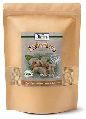 Biojoy Noix de cajou crues BIO (1 kg), entières et non salées