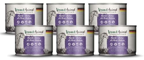 Venandi Animal – Premium Katzenfutter – Pferd als Monoprotein, Nassfutter, getreidefrei und naturbelassen, 6er Pack (6 x 200g)