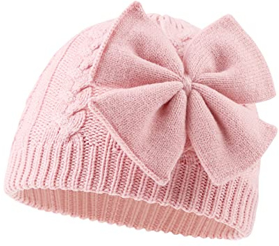 XIAOHAWANG Berretto Invernale per Bambina, da 0 a 6 Anni (Rosa, 6-24mesi, 6_Months)