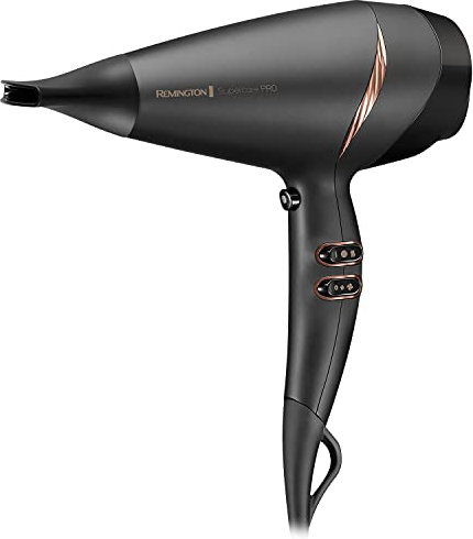 Remington Supercare Pro Ionic Hair Dryer 2200 - Includes Diffusor and Slim Styling; Wide Drying Concentrators; AC7200, Black