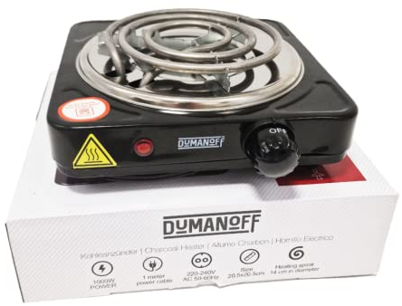 Allume Charbon Chicha Electrique 1000 W - Plaque Chauffante pour Charbon Naturel - Diamètre 14 Cm - Couleur Noir