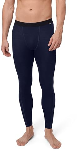 DANISH ENDURANCE Merino Wool Base Layer Pants for Men, Thermal Long Johns Large Dark Navy 1-Pack
