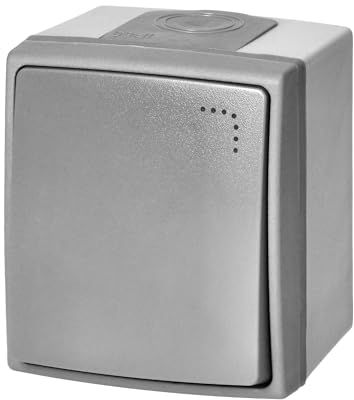 Miratic Interruptor Pared Pulsador Timbre Exterior Timbre de Puerta de Color Gris Robusto y Duradero Hogar y Oficina con Grado de Proteccion IP55 (con retroiluminación)