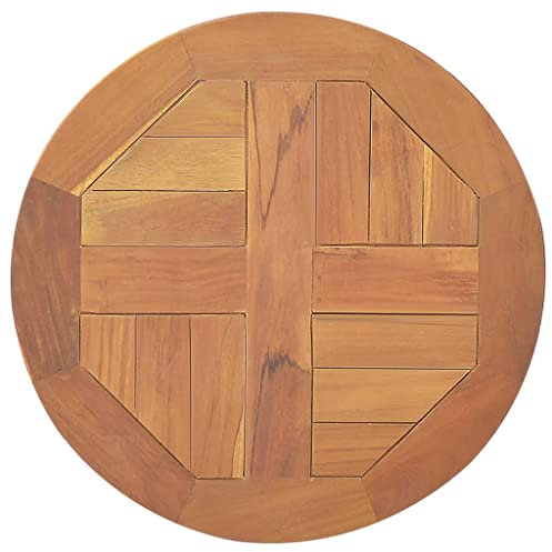 prissent Tischplatte Massivholz Teak Rund 2,5 cm 40 cm Tischplatte Holz Runde Platte Holzplatte Schreibtisch Tisch Rustikal