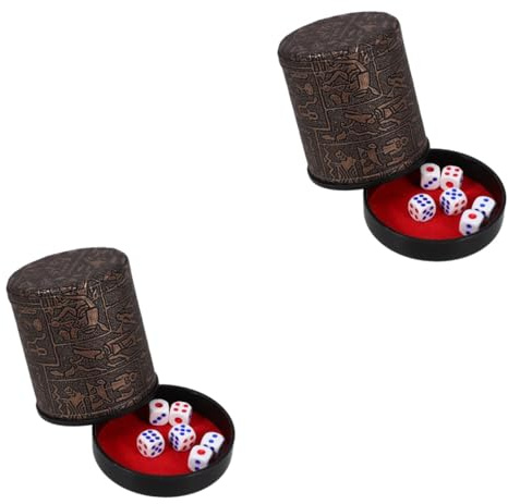 ibasenice 2set Pu Dice Cup Med Lock Tyst Tärningsskakare För Spel Tillbehör För Bordsspel Och Fester Inkluderar Tärningar Och Bas Spännande Underhållning För Familj Och Vänner