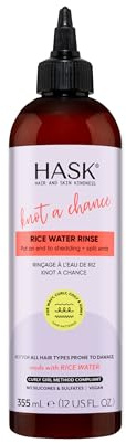 HASK Knot A Chance Rice Water Rinse with Fortifying Rice Water for Wavy, Curly, Coily & Kinky Hair, Minimizes Shedding, Enhances Shine, Vegan, Sulfate-Free, Cruelty-Free – 12 fl oz