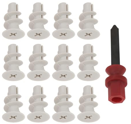 EMSea Lot de 250 Chevilles de Fixation pour Plaques de Plâtre Chevilles en Nylon Autoperceuses Ancrages pour Cloisons Sèches Taille de Vis Ø 5-6 Mm pour Étagères de Meubles avec Outils