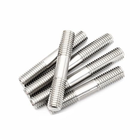 5PCS Doppia Estremità Asta Filettata Metrica M3 4 5 6 8 M16 In Acciaio Inox 304 Prigioniero Senza Testa Bulloni Asta di Vite dente bastone Barra Filettata A Doppia Testa(45mm,M8)