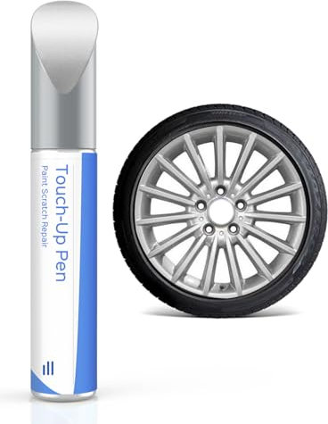 Pintura para retoques de llantas de plata refleja, compatible con llantas de BMW, reparación de daños en bordillos con pintura a juego de colores