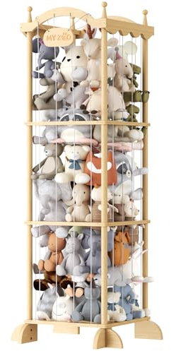 COSYLAND Organizer Giocattoli per Peluche - Scaffale Portagiochi Bambini con Corda Elastico per Cameretta, Stanza Giochi e Nursery, Salvaspazio e Autoposizionante(Senza cordino da appendere)