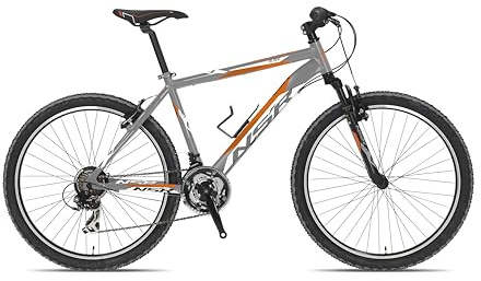 NSR 705 BLADE Mountain Bike 27,5 Pollici con Telaio L in Acciaio Grigio Arancio, Cambio 21 Velocità, Forcella Ammortizzata, Bici Tecnobike Uomo per Strada e Fuoristrada