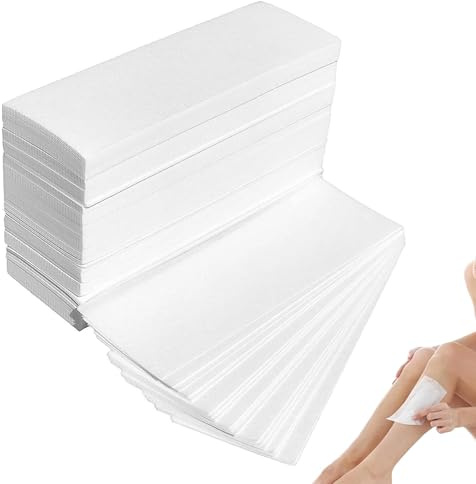 200Pcs Wax Strip Paper for Face and Body,Non-Woven Hair Removal Strips for Women's Leg,Chest,Back,Skin-friendly,20x7cm,Plain Waxing-Strips Applicator for Body Hair Facial Removal