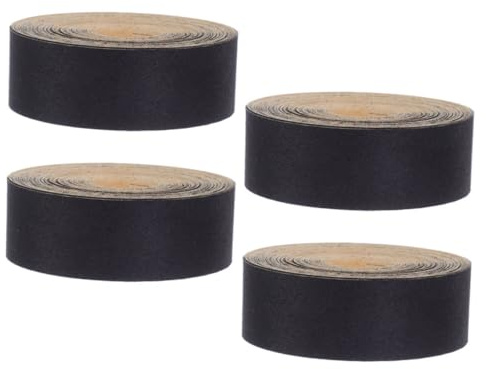 TOVINANNA 4 Rouleaux de Ruban Adhésif en Tissu Noir pour Bordure D’Abat-Jour 5 M par Rouleau Accessoires pour Lampes Bandes Autocollantes Solide pour Décoration et Réparation