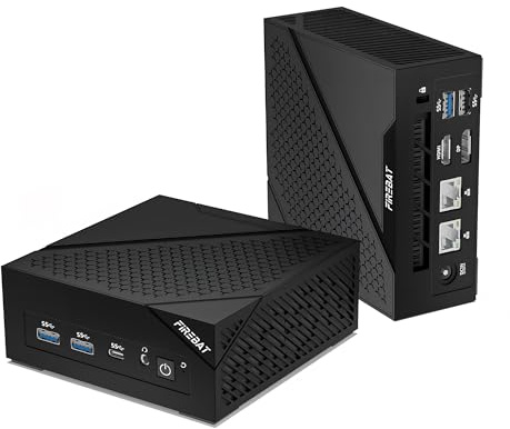 FIREBAT Mini PC Gaming, AMD Ryzen 5 6600H (6C/12T, fino a 4.5GHz), 16GB LPDDR5 RAM, 512GB SSD, Grafica Radeon 660M, Triplo Display 4K DP 2.0 & HDMI 2.1, WiFi 6, Dual LAN, Desktop Computer Nero AM02