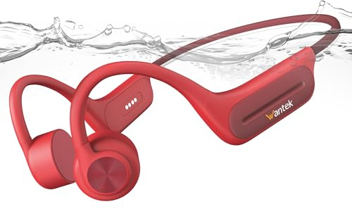 Wantek Cuffie a Conduzione Ossea Bluetooth 5.4,Auricolari Open-Ear Wireless Impermeabili IP68 con Lettore MP3 32GB,Ideali per Nuoto,Sport,Ciclismo e Allenamenti