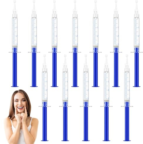 12PCS 35% Teeth Whitening Gel Refills,Teeth Bleaching Gel Syringes,Tooth Whitener Gels for Sensitive Teeth(3ML),Works with Teeth Whitening LED Light and Tray