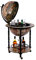 Riesiger Barwagen 45001WB01, mit massiven Eukalyptusholz Säulen, geöffnet 112 cm hoch und 58 cm breit, Globusbar, Bartisch, Hausbar, Barwagen, Weltkugel, Cocktailbar, Dekobar, Tischbar