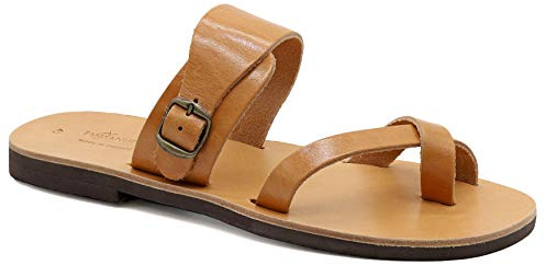 47 beige Emmanuela Sandales grecques en cuir avec des orteils divisés pour hommes, sandales à la main de haute qualité avec sangle de flambement réglable, chaussures d'été avec des bretelles