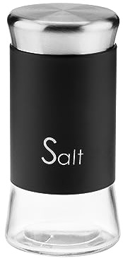 Galicja Kryddburkar GRENO – kryddorganisatör – saltströare – kryddströare – kryddburk – liten saltströare – 150 ml kryddglas för SALT svart