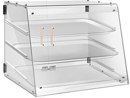 Wutfly Gebäckvitrine mit 3 Ablagen und hinteren Türen, 53,3 x 44,5 x 41,6 cm