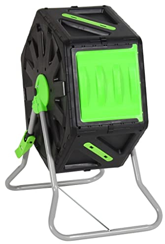 vidaXL Trommelkomposter, Komposter mit Metallbeinen, Schnellkomposter für Garten- Küchenabfälle, Kompostbehälter Kompostbehälter, 70 L Polypropylen