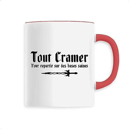 La French Touch Mug Kaamelott Tout cramer - Imprimé en France - Tasse originale en céramique - Cadeau Film et Série Kaamelott original rigolo (Rouge)