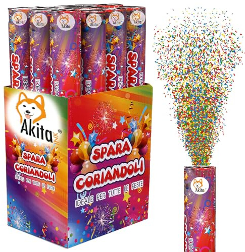 Akitaink - 8 Cannoni Tubo Spara Coriandoli colorati 40 CM ad Aria Compressa: Effetto Magico per Feste, Matrimoni Occasioni Speciali per Festeggiare una Laurea, Baby Shower, Compleanno