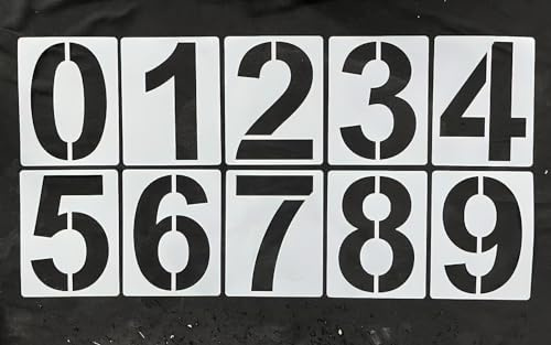 Kit de plantillas de pintura para letrero de puerta, 10 figuras de 9,4 cm, plantilla de números del 0 al 9, perfecto para carteles, señales de tráfico, manualidades