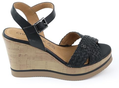 CHATTAWAK FEMME SANDALE COMPENSEE NELS NOIR, 38