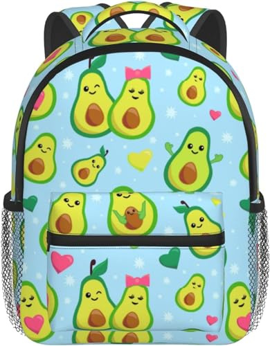Mochila infantil de 12 pulgadas, bonita mochila de aguacate para niños y niñas, mochila escolar de preescolar para guardería, bolsa de viaje con correa para el pecho, Lindo aguacate, Talla única