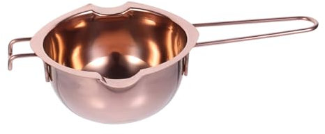 ANSNOW Bowl Metal Boiler Pot Cheese Melting Pot Stainless Steel Double Boiler Steel Saucepan Candy Melt Pot Chocolate Pot Double Boiler Steamer Milk Double Layer Stainless Steel Pot/Gold/24.5*14*6Cm