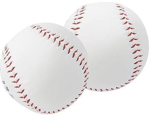 Leapiture 2 Stück 30,5 cm Softball-Trainings-Softball-Übungs-Softball-Ball mit hartem Ballgriff und Handnähen, Rot, Weiß, für Outdoor-Sport