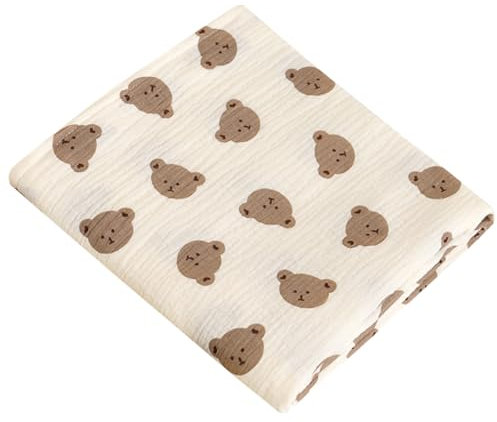AOOPOO Babydecken 100 x 100 cm, Baby Pucktuch Musselin Decke 100% Baumwolle Dünne Atmungsaktive Sommerdecke Puckdecke Süßer Druck Baby Swaddle Decke Tücher für Neugeborene Junge und Mädchen