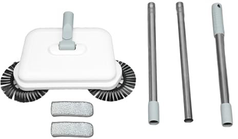 Hand Push Sweeper, Quiet Manual Floor Sweeper, 360° Rotating Broom, Stainless Steel Rod, Ergonomic Handle, Sweeping Mopping Machine for Home Kitchen