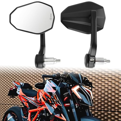 DREAMIZER Specchietti per Moto Omologati E9 Universali, Specchietti Retrovisori per Moto Regolabili 360° 7/8 22mm Compatibili con Honda Kawasaki Suzuki Yamaha Cruiser Scooter ATV