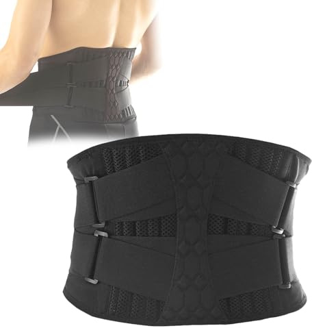 Cinturón Lumbar, Faja Lumbar Soporte Lumbar 10 Soportes de Resorte Cinturones Lumbares Alivia Dolor de Cintura Espalda Faja Protector Lumbar Transpirable Hombre Mujer M